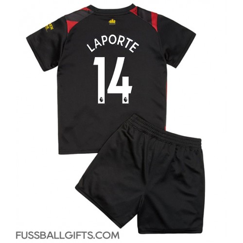 Manchester City Aymeric Laporte #14 Fußballbekleidung Auswärtstrikot Kinder 2022-23 Kurzarm (+ kurze hosen)